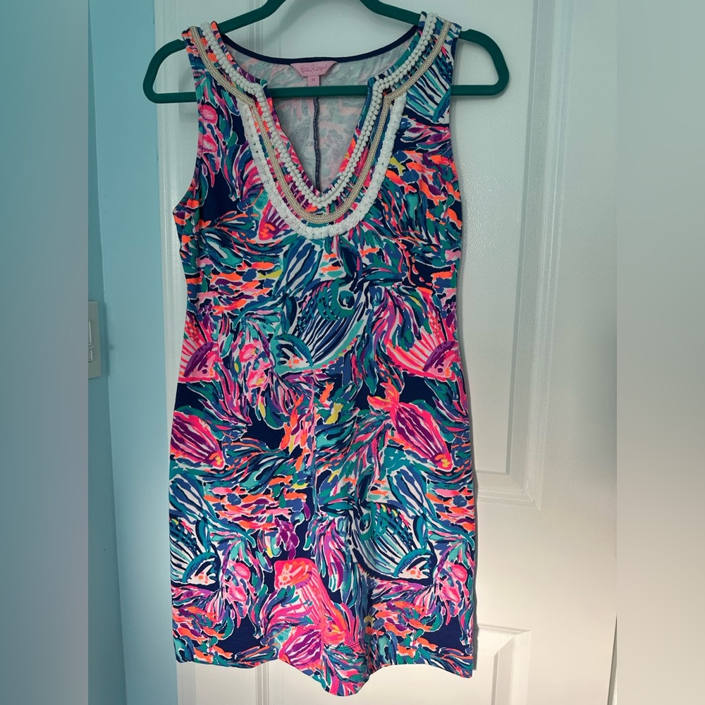 Lilly Pulitzer Harper shift dress in seas the day print size XS